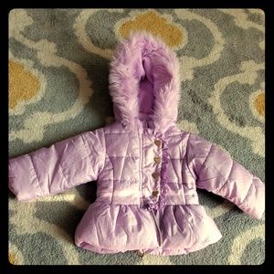 9 month purple fleece lined puffy infant coat